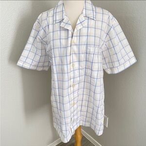 Hanro Men's Plaid Button Down Shirt NWT~M